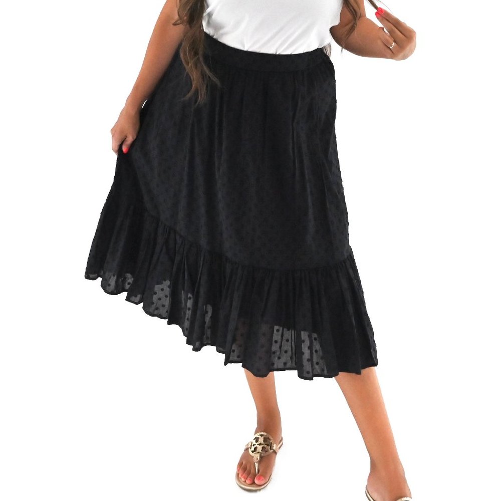 J. CREW Clip Dot Cotton Ruffle Tiered Skirt #Q18